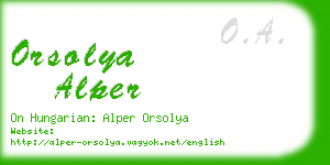 orsolya alper business card